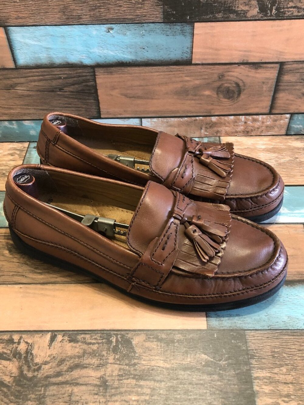 Dockers Loafers Pinch Tassel Kiltie Slip On Brown Leather Men's Size 11W